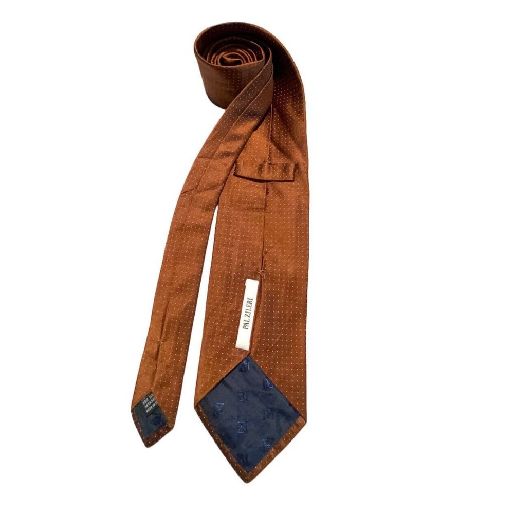 PAL ZILERI Brown Geometric Silk Tie ITALY 62"/ 3.5" EC
